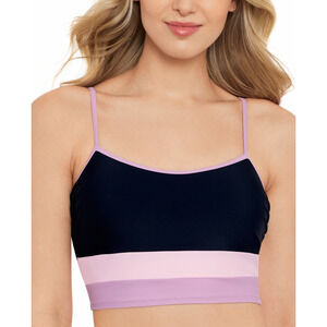 Salt + Cove Juniors' Colorblocked Longline Bikini Top Black Size S 2014